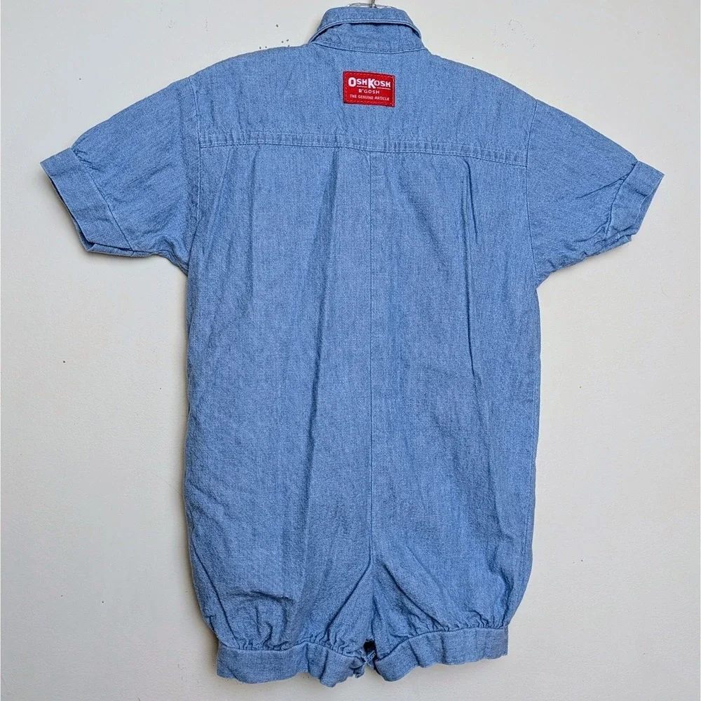 Vintage Osh Kosh B'Gosh Denim Romper  Collared Jumpsuit 90s Size‎ 24 Months